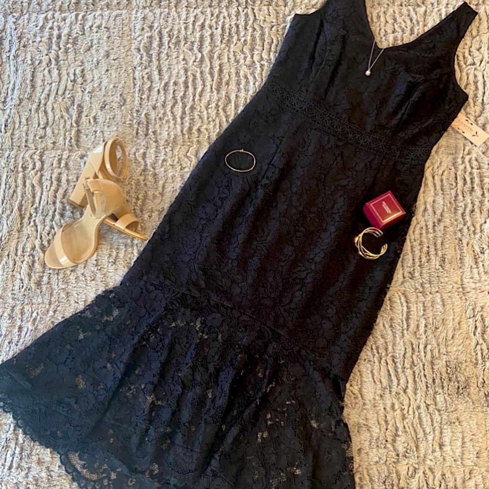 Little Black Dress V-Neck Sleeveless Midi Dress